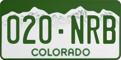 CO license plate 020NRB