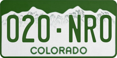 CO license plate 020NRO