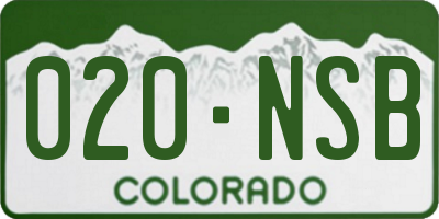 CO license plate 020NSB