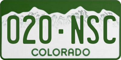CO license plate 020NSC