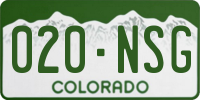 CO license plate 020NSG