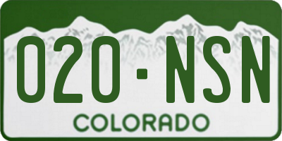 CO license plate 020NSN