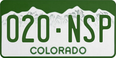 CO license plate 020NSP