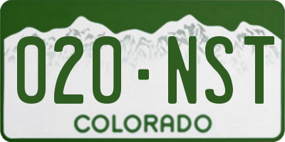 CO license plate 020NST