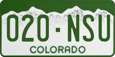 CO license plate 020NSU
