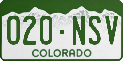 CO license plate 020NSV