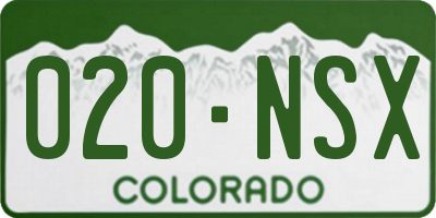 CO license plate 020NSX