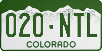 CO license plate 020NTL