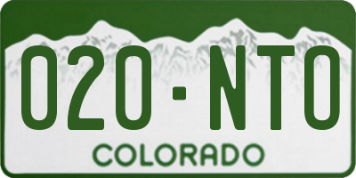 CO license plate 020NTO