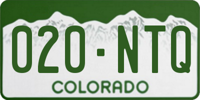 CO license plate 020NTQ