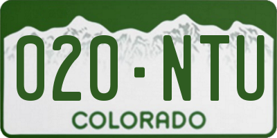 CO license plate 020NTU