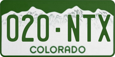 CO license plate 020NTX