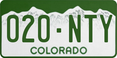 CO license plate 020NTY