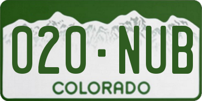 CO license plate 020NUB