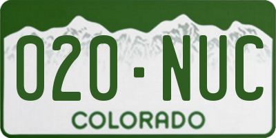 CO license plate 020NUC