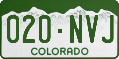 CO license plate 020NVJ