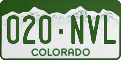 CO license plate 020NVL