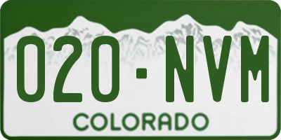 CO license plate 020NVM