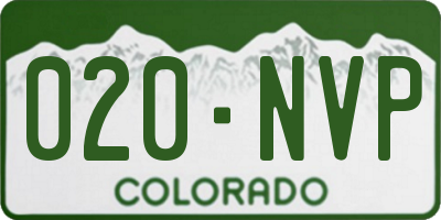 CO license plate 020NVP
