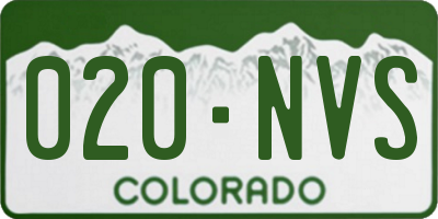 CO license plate 020NVS