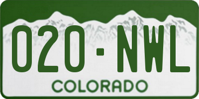 CO license plate 020NWL
