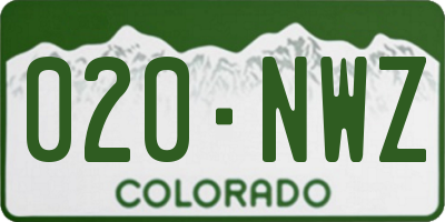 CO license plate 020NWZ