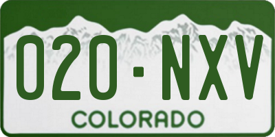CO license plate 020NXV