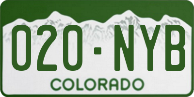 CO license plate 020NYB