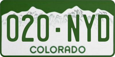 CO license plate 020NYD