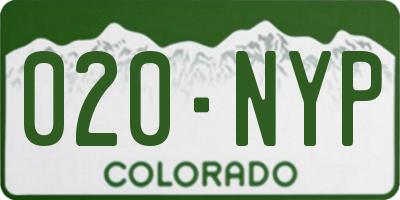 CO license plate 020NYP