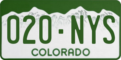 CO license plate 020NYS