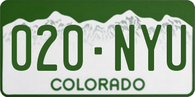 CO license plate 020NYU