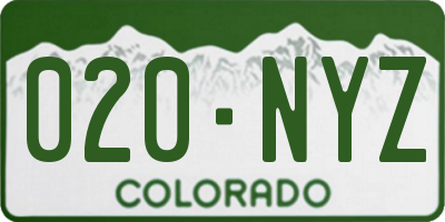 CO license plate 020NYZ