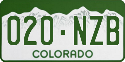 CO license plate 020NZB
