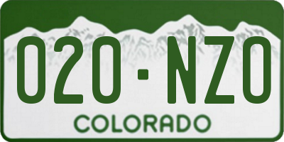 CO license plate 020NZO