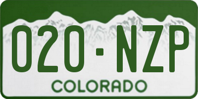 CO license plate 020NZP