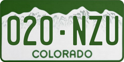 CO license plate 020NZU