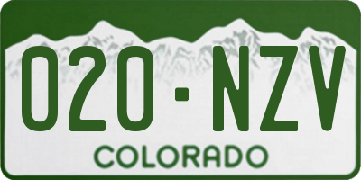 CO license plate 020NZV
