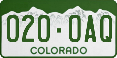 CO license plate 020OAQ