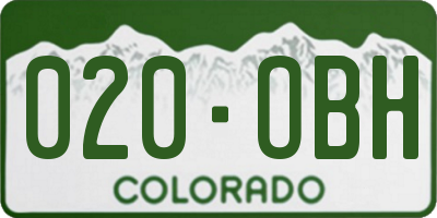CO license plate 020OBH