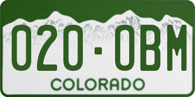 CO license plate 020OBM