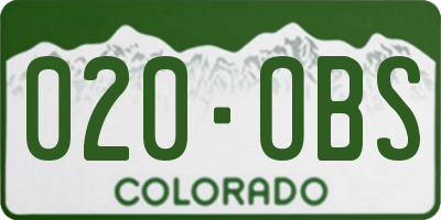 CO license plate 020OBS