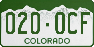 CO license plate 020OCF