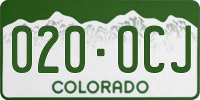 CO license plate 020OCJ