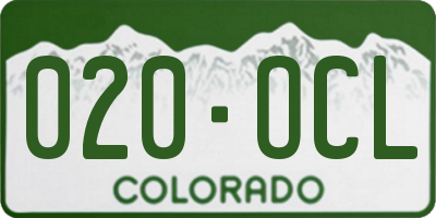 CO license plate 020OCL