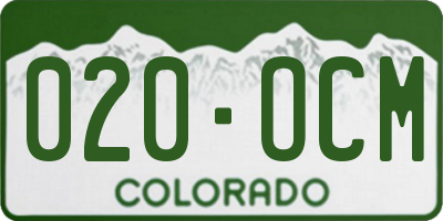 CO license plate 020OCM