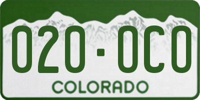CO license plate 020OCO