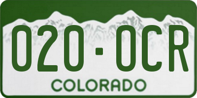 CO license plate 020OCR