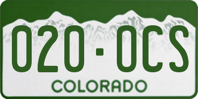 CO license plate 020OCS