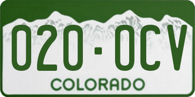 CO license plate 020OCV